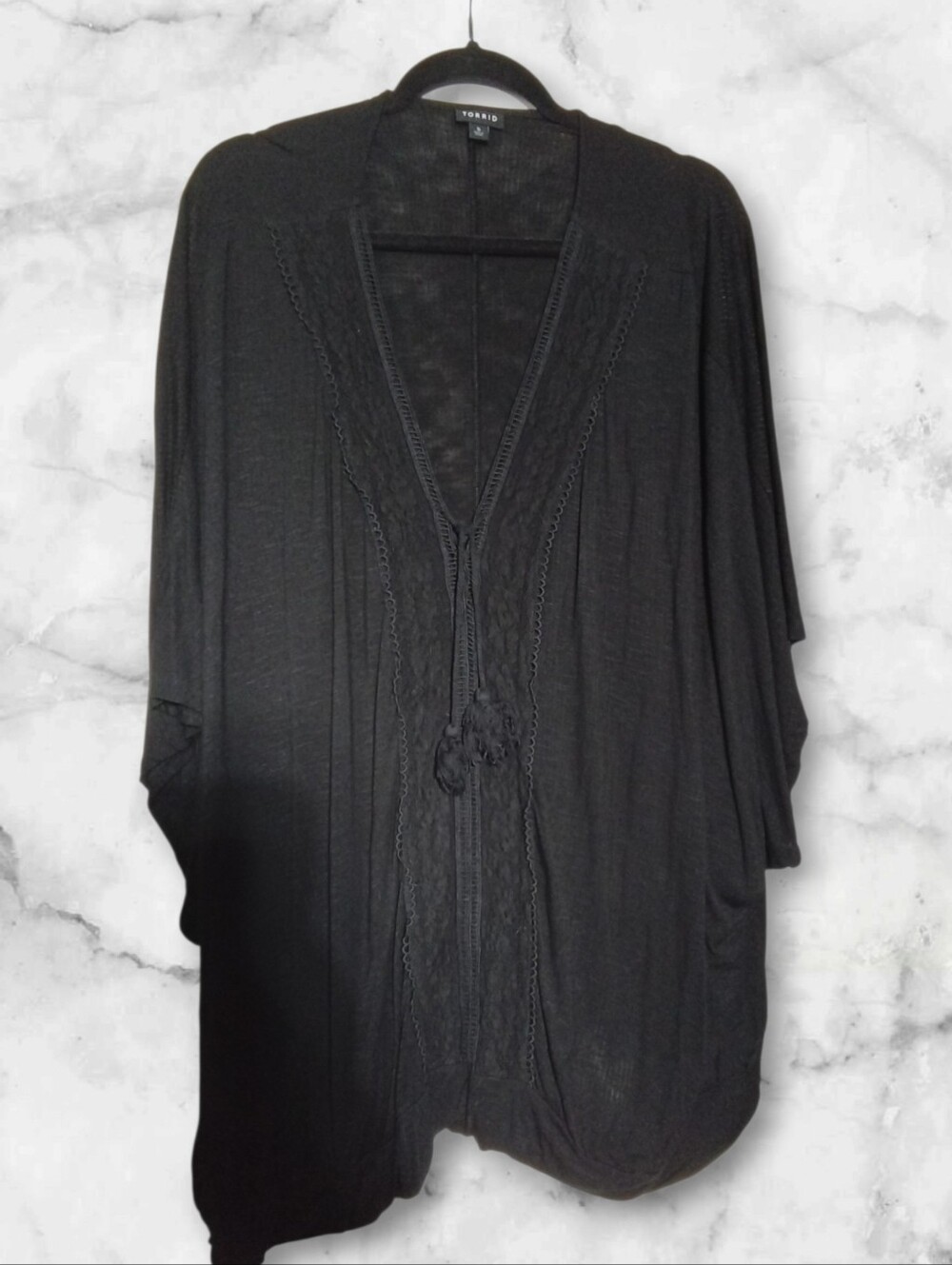 Torrid Black V Neck Tie-Detail Women's Top